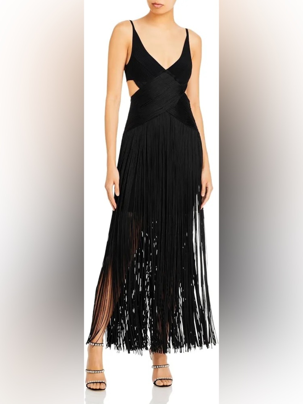 Hervé Léger Fringe Cutout Gown - 150th Anniversary Exclusive | Black NWT